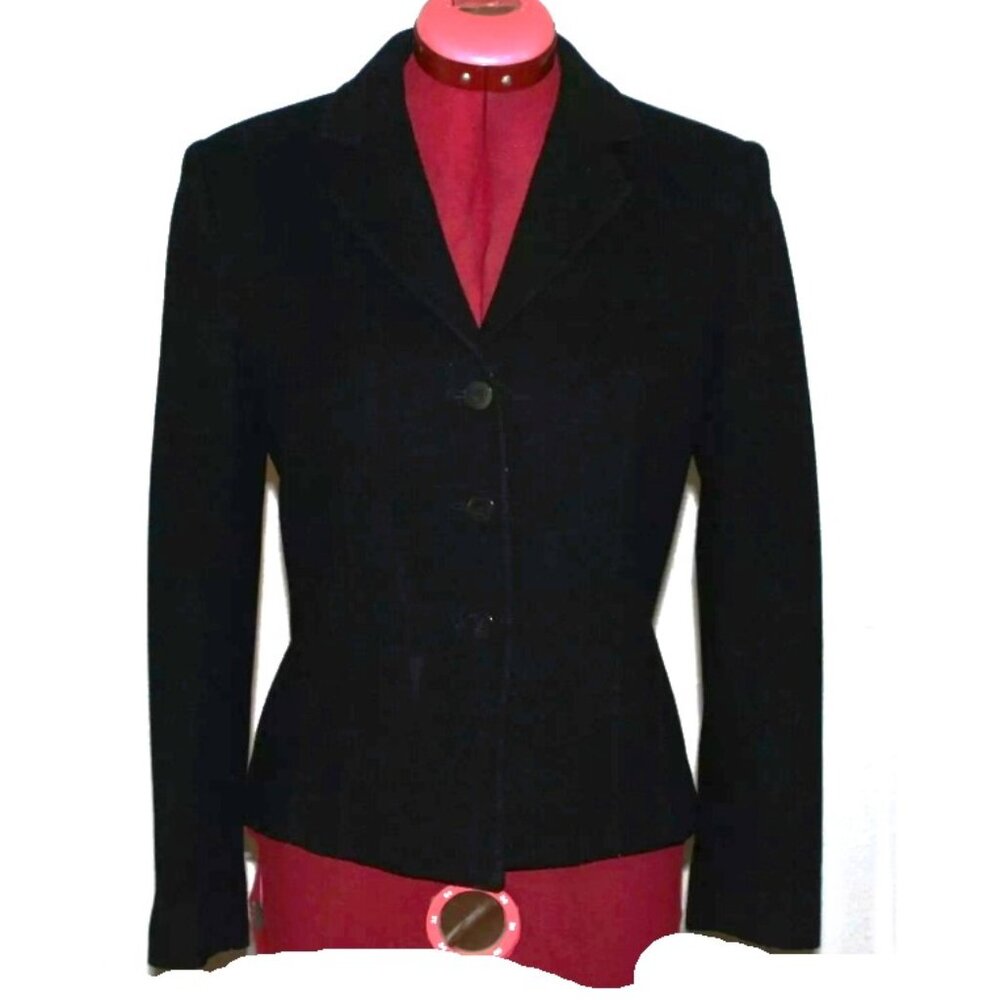 Petite Sophisticate Black Wool/Cashmere Blazer – Size 2